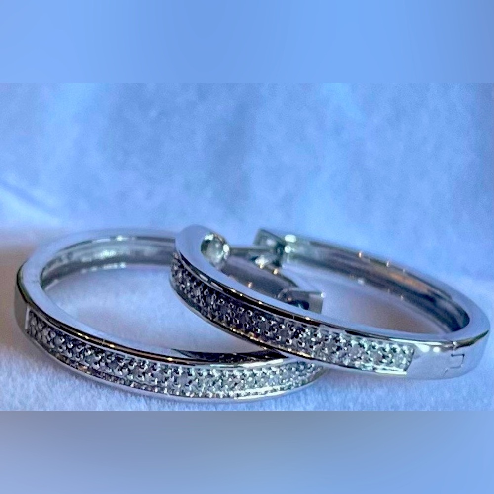 Brilliant 20mm Diamond Hoop Earrings